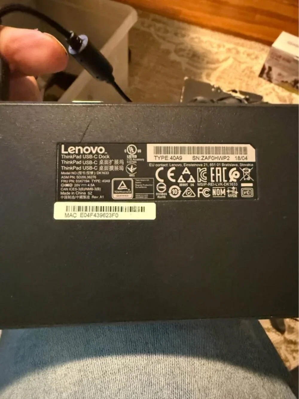 Lenovo USB-C Docking Station DK1633 | Monitor & Ethernet Hub